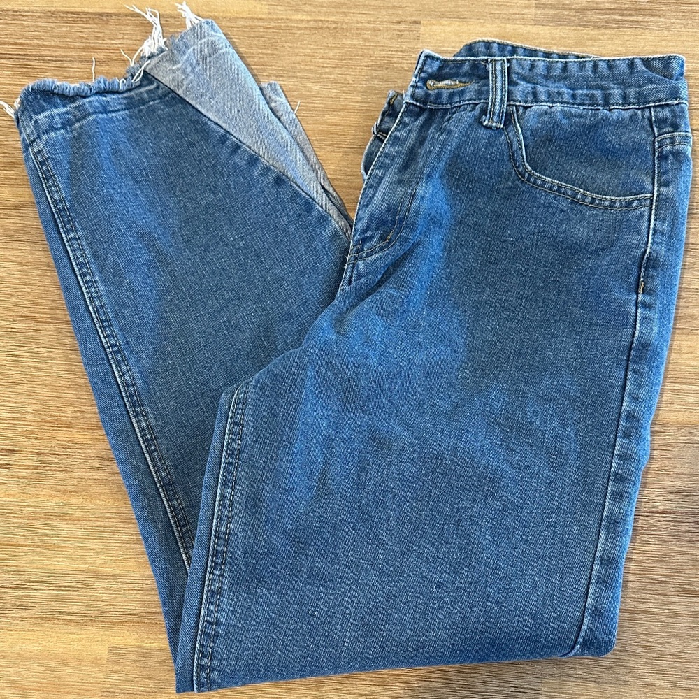 Baggy Fit Blue Denim Jeans Cool Design Size 28